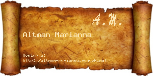 Altman Marianna névjegykártya