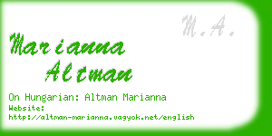 marianna altman business card